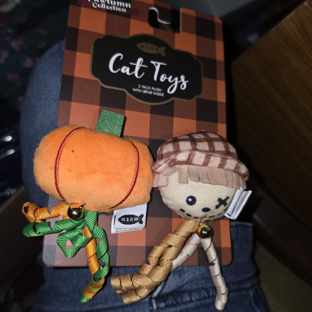 Cat Toys with catnip plush pumpkin scarecrow NIP